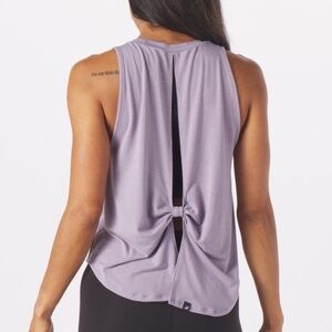 NWT Glyder Electric Lilac Tank Top Size XS Racerback Tie Activewear Gym Yoga